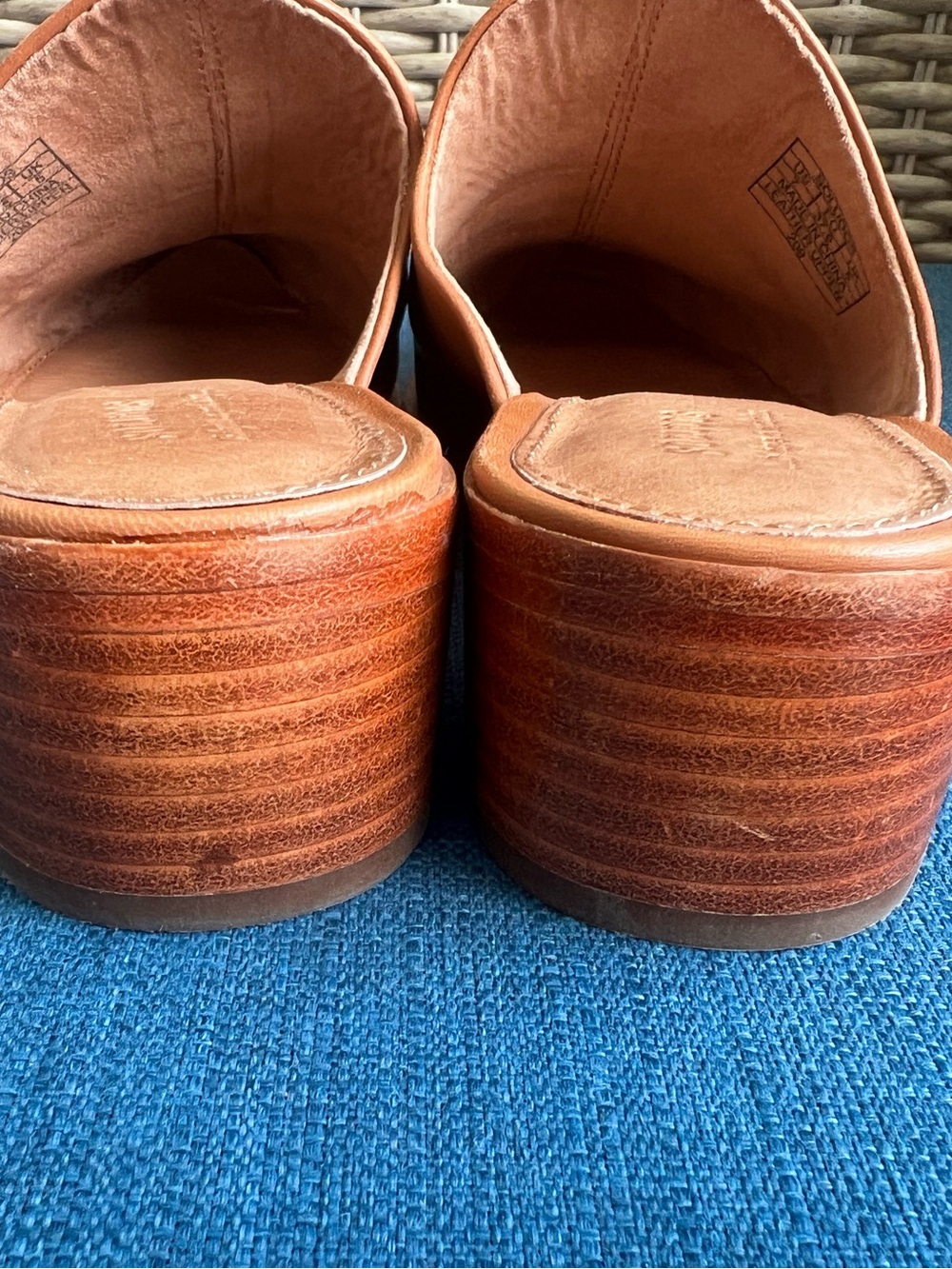 Anthropologie Soludos Venetian Mules Tan SOFT Leather Women Sz 7 - Picture 4 of 6